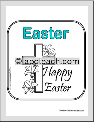 Sign: Easter (Cross with Lilies)