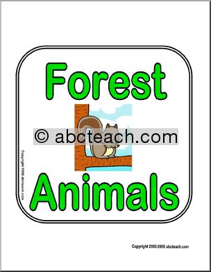 Sign: Forest Animals
