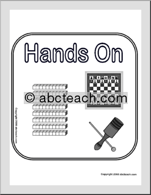 Center Sign: Hands On (b/w)