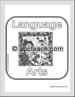Language Arts (b/w) Center Sign