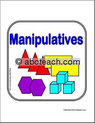 Center Sign: Manipulatives