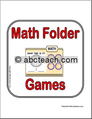 Center Sign: Math Folder Games