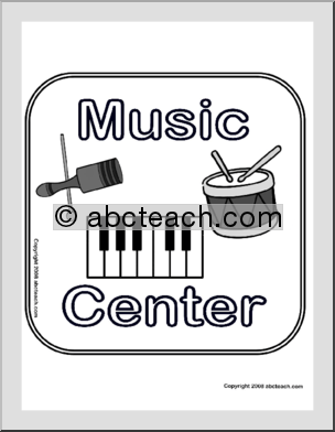 Center Sign: Music (b/w)
