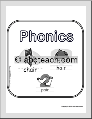 Phonics (b/w) Center Sign