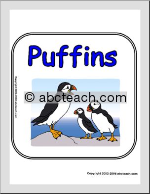 Sign: Puffins