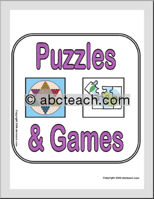 Center Sign: Puzzles and Games