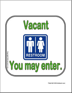 Sign: Bathroom Vacant