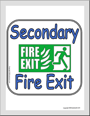Sign: Secondary Fire Exit