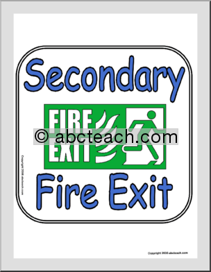 Sign: Secondary Fire Exit