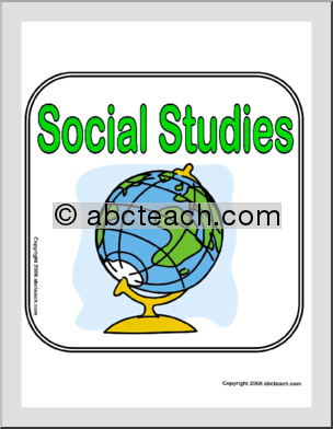 Center Sign: Social Studies