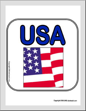 Coloring Page: USA Sign