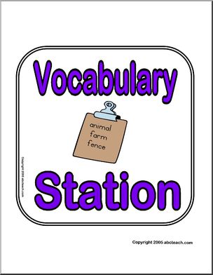 Sign:  Vocabulary Station