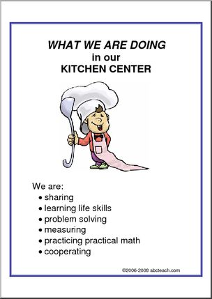 What We Are Doing Sign: Kitchen Center