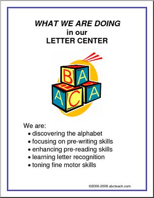 What We Are Doing Sign: Letters Center