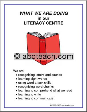 What We Are Doing Sign: Literacy Centre