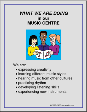 What We Are Doing Sign: Music Centre