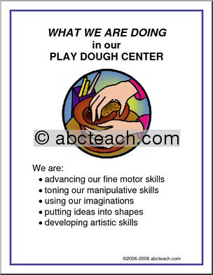 What We Are Doing Sign: Playdough Center