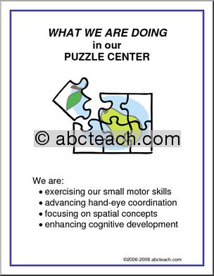 What We Are Doing Sign: Puzzle Center