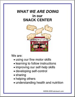 What We Are Doing Sign: Snack Center