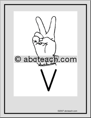 Poster: ASL Letter V