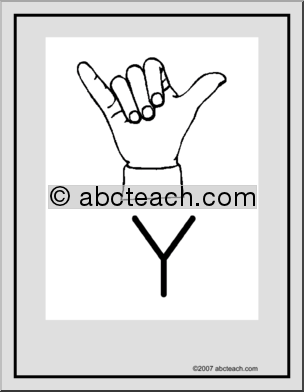 Poster: ASL Letter Y