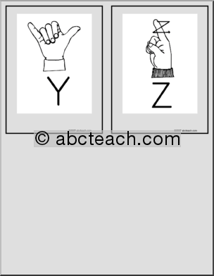 Flashcard: Sign Language (Y-Z)