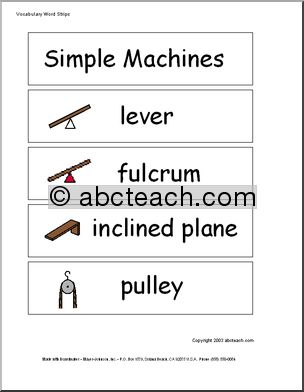 Word Wall: Simple Machines (pictures)