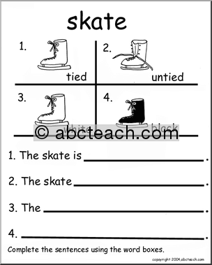 Beginning Writing Practice, Set 13a (skate)