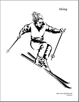 Coloring Page: Skiing