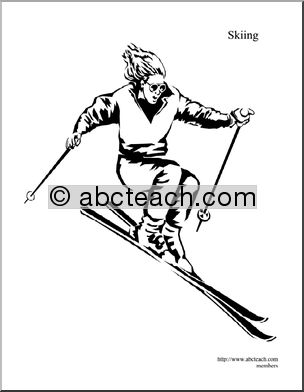 Coloring Page: Skiing