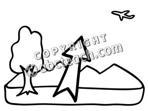 Clip Art: Basic Words: Sky (coloring page)