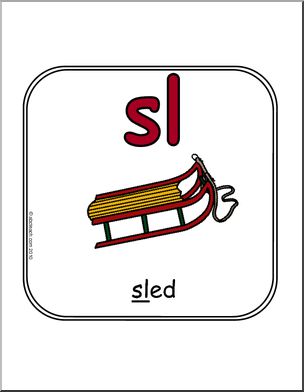 Consonant Blend Sl – Sled (color) (primary) Sign