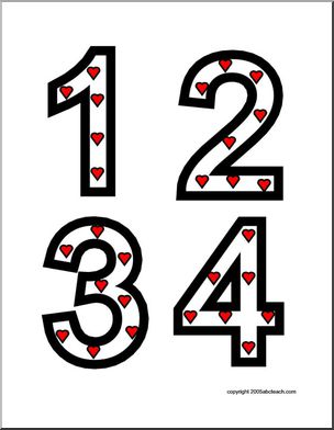 Alphabet Letter Patterns: Valentine theme (numbers)