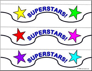 Bulletin Board Trim: Superstars!  (color)