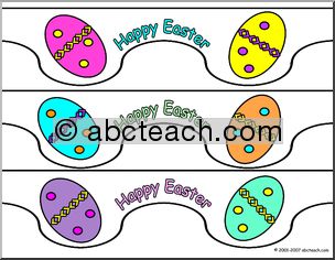 Bulletin Board Trim: Easter Eggs (small, scalloped)