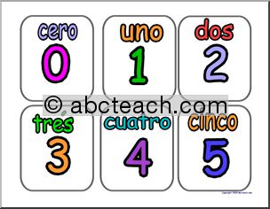 Spanish Numbers (set 1)
