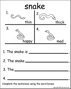Beginning Writing Practice, Set 14a (snake)