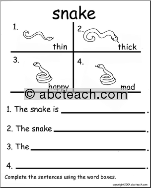 Beginning Writing Practice, Set 14a (snake)