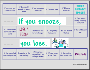 Game: If You Snooze, You Lose– Conditional Sentences (ESL)