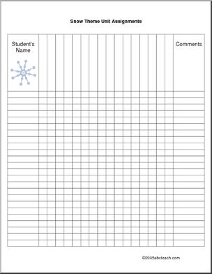 Assignment Forms: Snow (all ages)