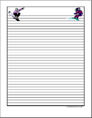 Writing Paper: Snowboarders (upper elementary)