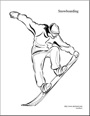 Coloring Page: Olympics – Snowboarding
