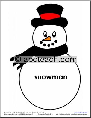 Bulletin Board: Word Wall – Snowmen Theme (prek/elem)