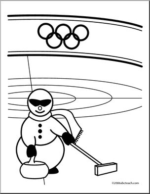 Coloring Page: Olympics – Curling (cute)