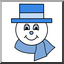 Snowman Face Color ClipArt