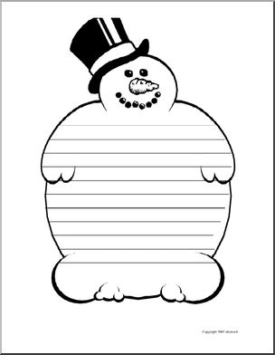Snowman (elementary) Writing Paper