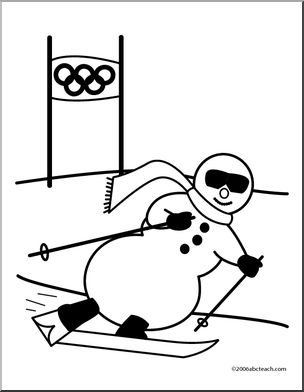 Coloring Page: Olympics – Alpine Skiing (cute)