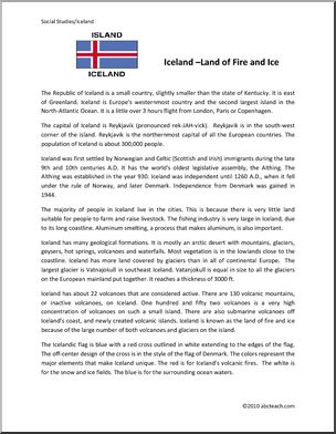 Comprehension: Iceland; Land of Fire & Ice (upper elem/middle)