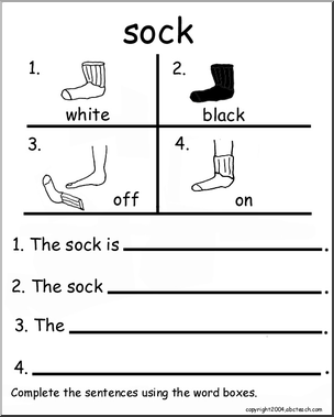 Beginning Writing Practice, Set 16 (socks)