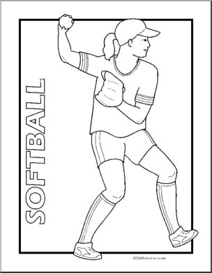 Coloring Page: Sport – Softball